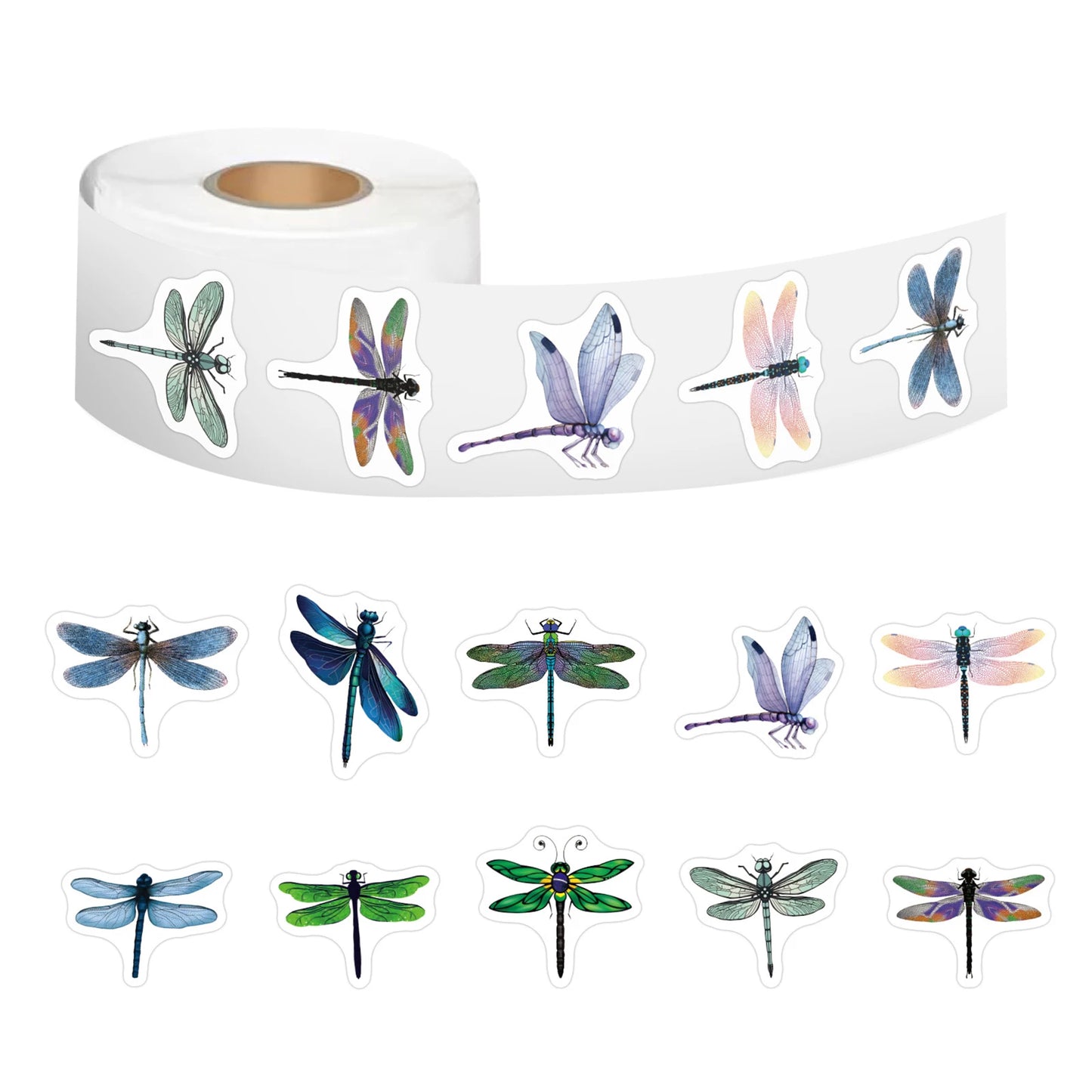 100-500pcs Beautiful Dragonfly Stickers for Notebook Stationery Scrapbook Sticker Aesthetic Scrapbook Material Craft Supplies