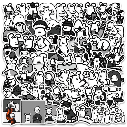 62PCS Cute Puppy Dog Stickers for Skateboard, Laptop, Motorcycle, Car, Kid Toy