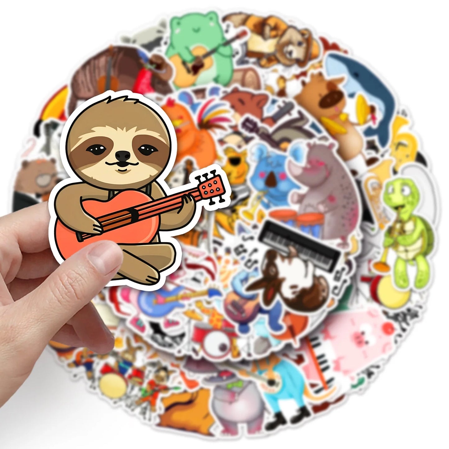 10/30/50PCS Cartoon Animal Concert Stickers Musical Instrument Guitar Graffiti DIY Car Bicycle Laptop Phone Diary Album Ornament