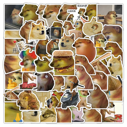 Funny Dog Meme Stickers - Cute Cartoon Decals for Laptop, Car, Phone - Waterproof Kids Toys