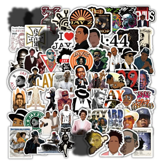 JAY-Z Cartoon Stickers Pack for Laptop, Phone, Scooter, Water Bottle, Suitcase, Refrigerator