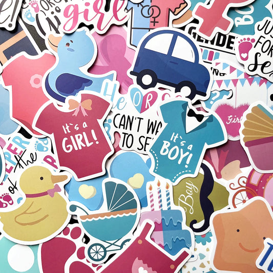 Gender Reveal Stickers 10/50Pcs Baby Shower Decoration