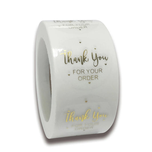 Transparent Gold Thank You Stickers for Gifts & Envelopes