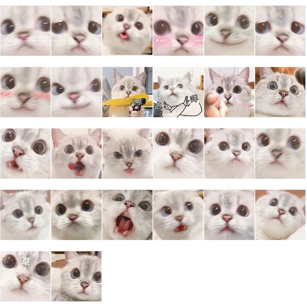 10/30/56PCS Cute Meme Cat Stickers Kawaii Animal Decals Funny Cartoon Kids Toy DIY Notebook Fridge Guitar Bike Car Suitcase Toys