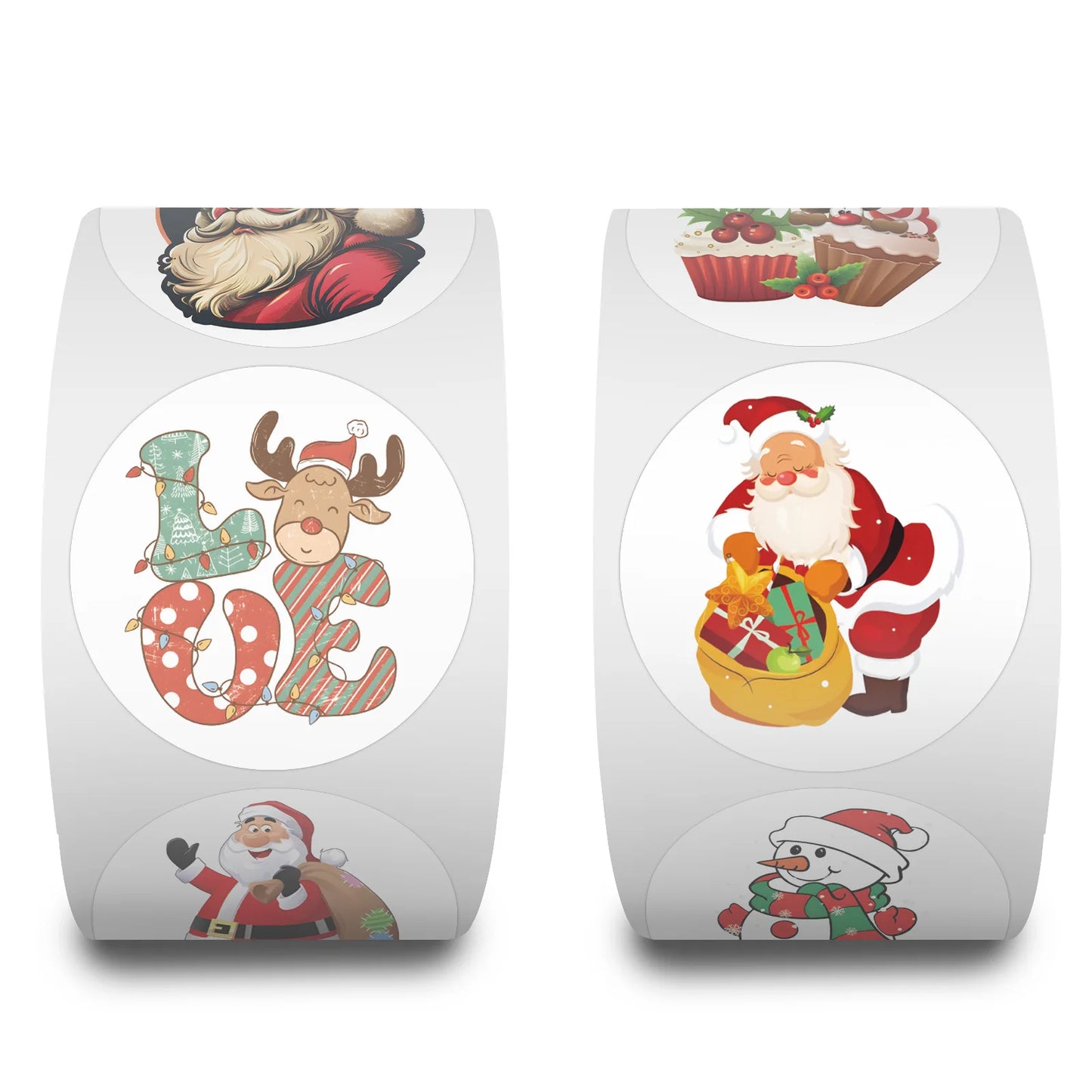 100-500pcs Merry Christmas Stickers Round Christmas Gift Box Decor Seal Sticker Cute Santa Party Decor Stationery Sticker