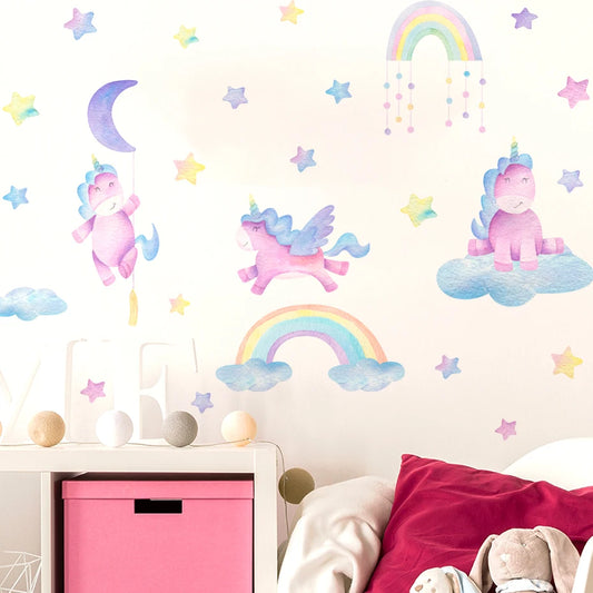Unicorn Wall Stickers for Kids Room Decor