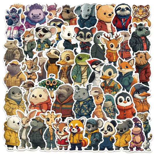 10/50pcs Funny Winter Forest Animal Stickers For Kids Toy DIY Laptop Phone Guitar Luggage Waterproof Graffiti Vinyl Sticker