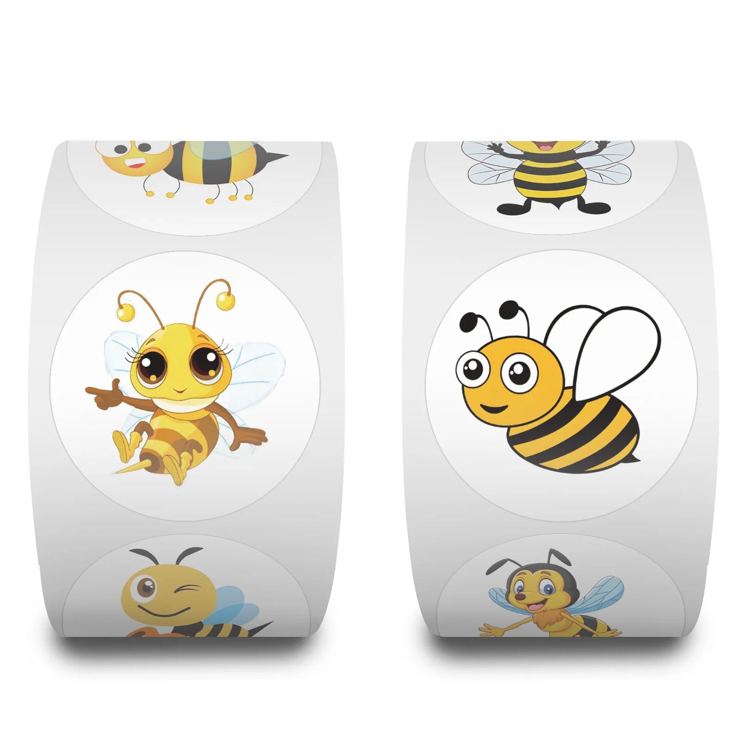 100-500pcs Cartoon Bee Stickers Cute Decals DIY Skateboard Phone Bike Fridge Hand Account Reward Sealing Label Sticker