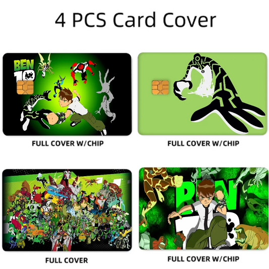 Ben 10 Credit Card Subway Stickers Set (4pcs) Waterproof