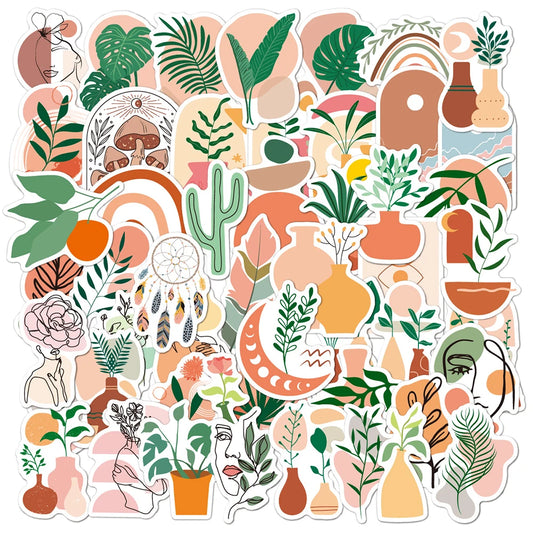 Vintage Boho Aesthetic Stickers for Scrapbook, Phone, Laptop, Water Bottle - 10/30/50/100pcs