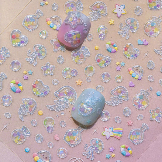 Jellyfish Meteor Nail Art Stickers Decals