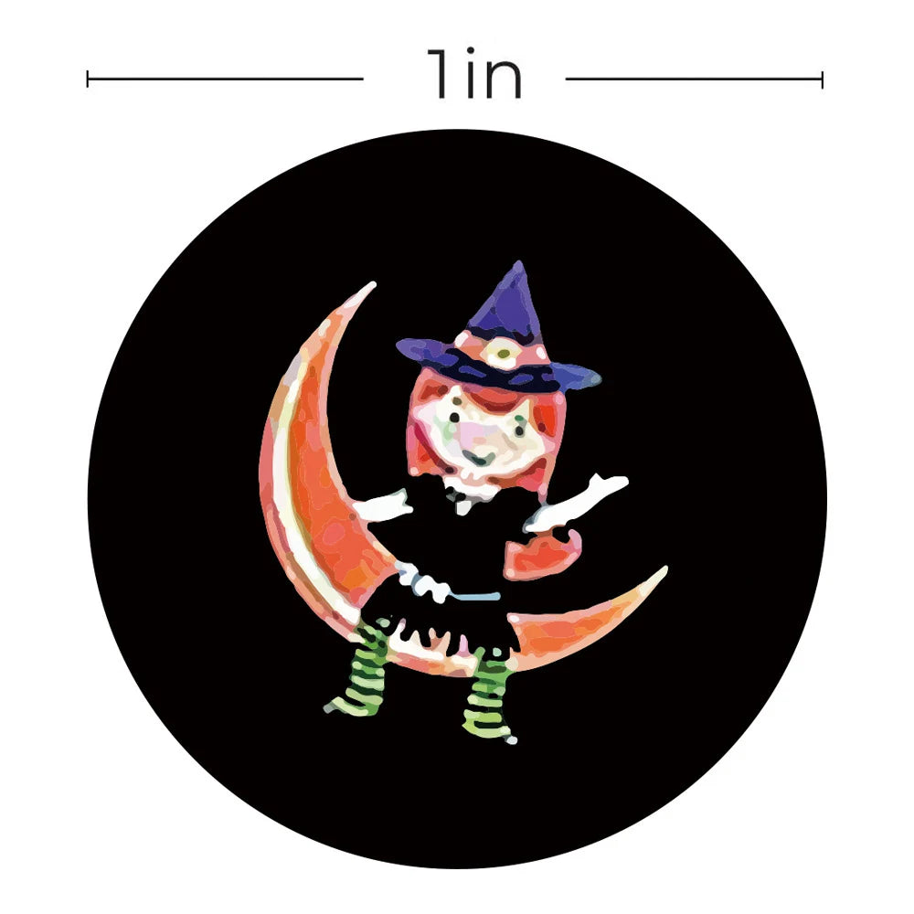 100-500pcs Halloween Paper Stickers Decor Pumpkin Ghost Gift Lable Seal Sticker Candy Bags Stickers Packaging Sealing Labels