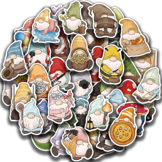 Gnome Dwarf Waterproof Vinyl Stickers 50PCS