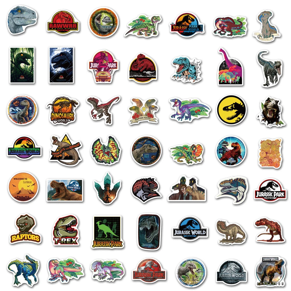 10/30/50PCS Cartoon Jurassic Park Dinosaur Forest Creative Graffiti Sticker Bike Scooter Helmet Laptop Computer Wholesale