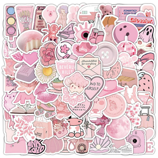 Pink Vsco Girl Stickers Aesthetic Cute Decals Laptop Phone Notebook Luggage Car Waterproof 10/30/50/100PCS