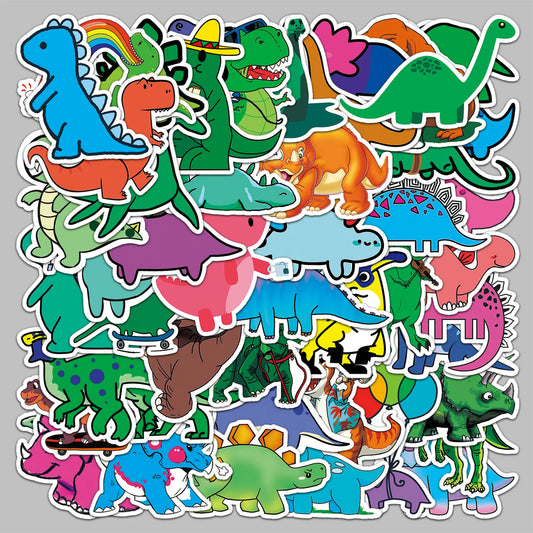 50pcs Cute Dinosaur Graffiti Stickers for Helmet, Wall, DIY Decoration