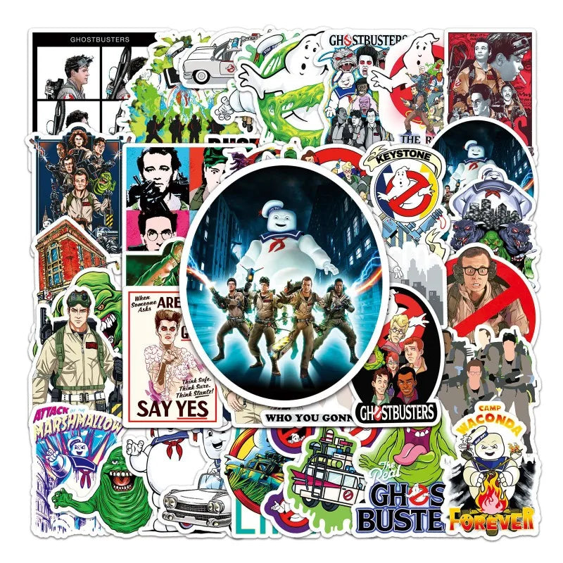 50pcs Ghostbusters Cartoon Stickers for Laptop, Phone, Car, Scooter, Suitcase, Water Bottle, Refrigerator