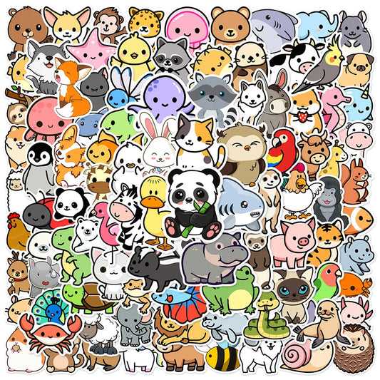 Kawaii Animal Stickers Cute Aesthetic Decals for Scrapbooking, Guitar, Snowboard, Laptop, Kids - 10/30/50/100pcs