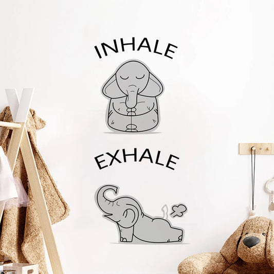 Cute Animal Yoga Wall Stickers for Kids Room Decor