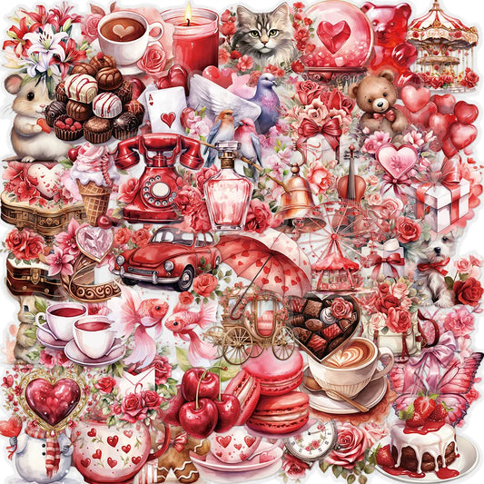 Valentine's Day Romantic Graffiti Stickers for Helmet, Wall, Desktop Decoration