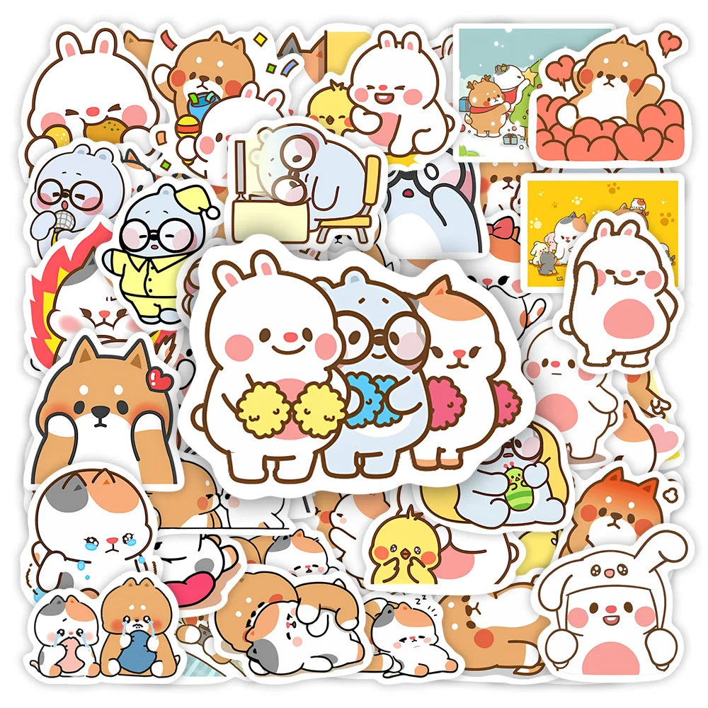 Tonton Friends Stickers Kawaii Couple Cute Cartoon Decal DIY Toy Gift Graffiti for Phone Luggage Laptop Scrapbook Waterproof