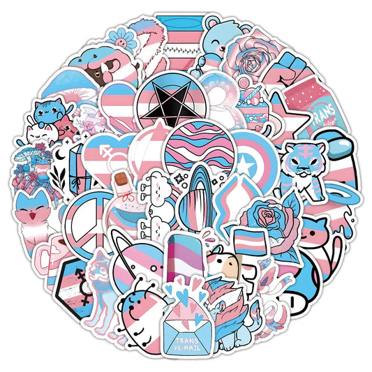 Funny Pride Stickers Pack - Cartoon Graffiti Decals for DIY, Scrapbook, Laptop, Bike, Guitar, Skateboard
