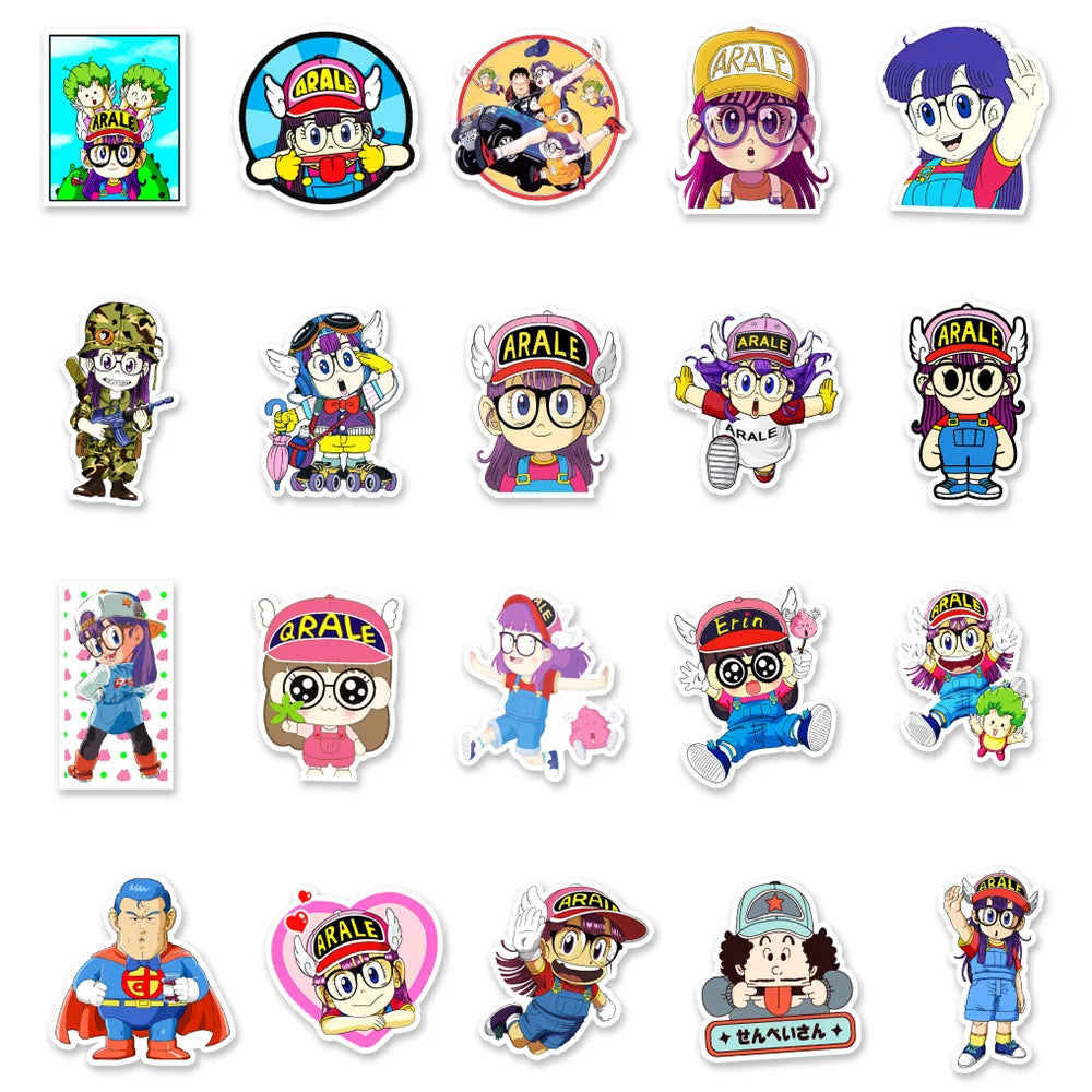 10/50Pcs Cartoon Kawaii Creative Cute A La Le Stickers for Mobile Phone Laptop Luggage Skateboard Stickers Kids Toy