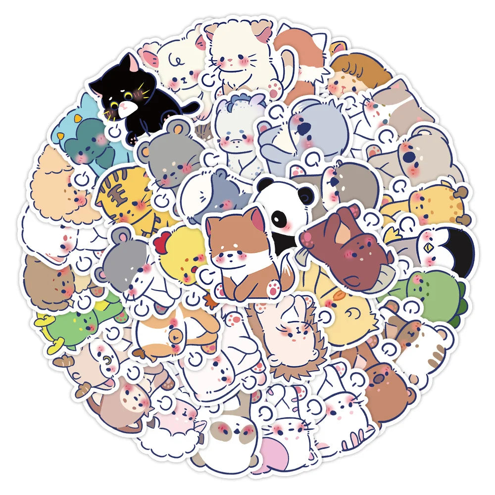 10/60PCS Anime Animal Stickers Car Motorcycle Travel Luggage Phone Guitar Laptop Cartoon Sticker Decal Kid Toys 2023