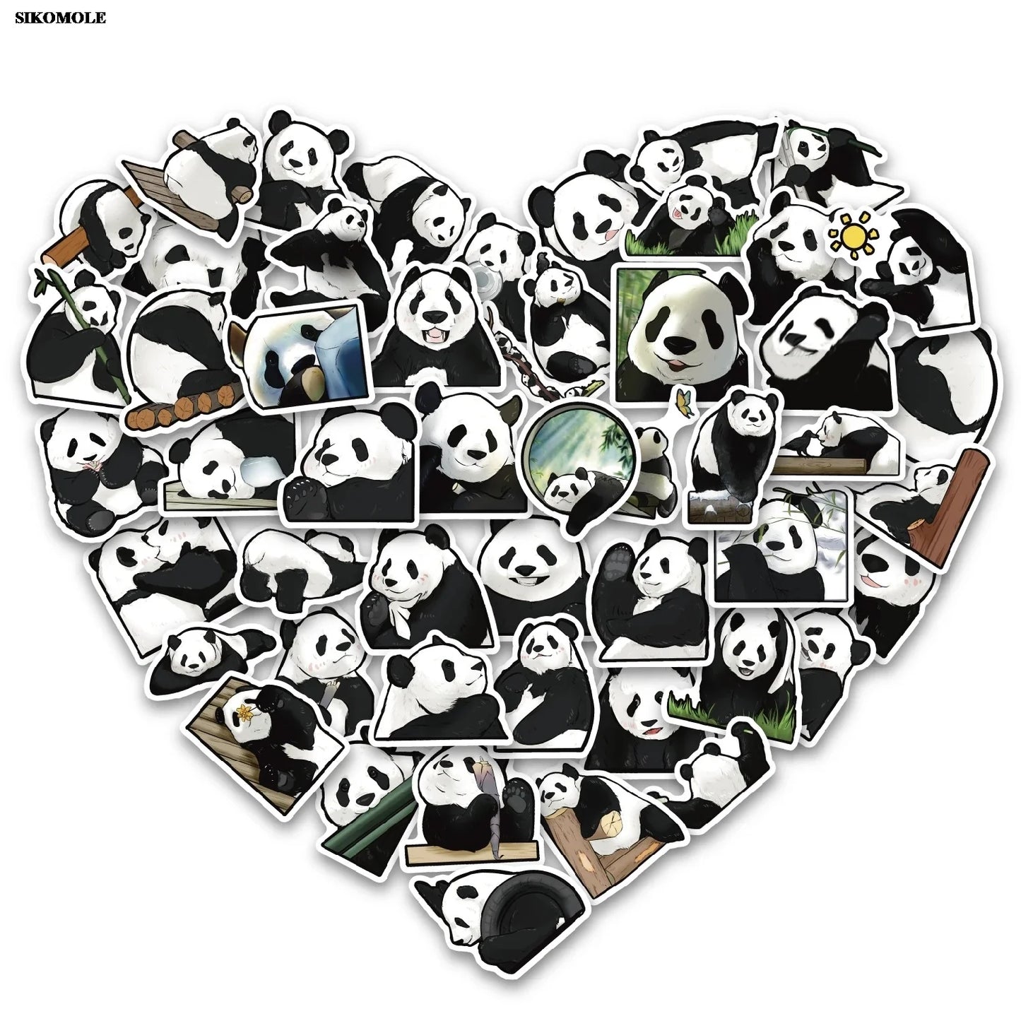 Cartoon Panda Stickers for Kids - DIY Notebook, Bike, Laptop, Skateboard Decals