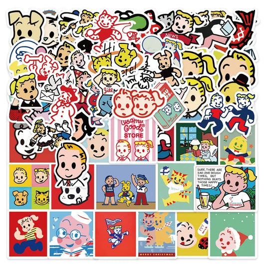 60pcs HARADA OSAMU Illustration Decorative Stickers for Laptop, Phone, Suitcase, Water Bottle, Refrigerator