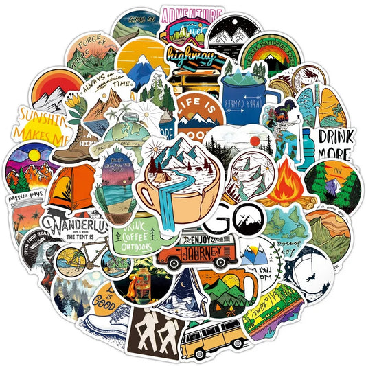 Outdoor Adventure Stickers: Waterproof Vinyl Decals