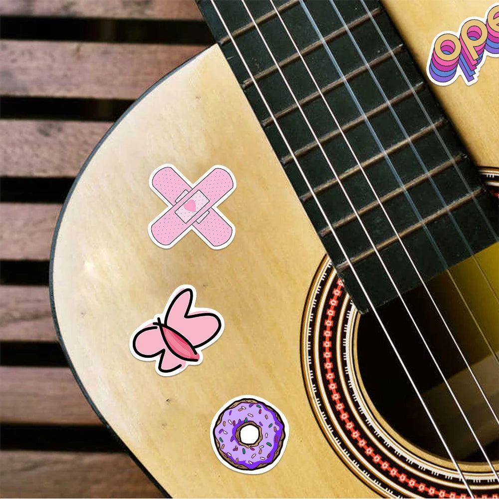 350PCS Colorful Cartoon Stickers Girls Kawaii Decorated Laptop Luggage Guitar Helmet Cup Phone Stationery Waterproof Gift Decal