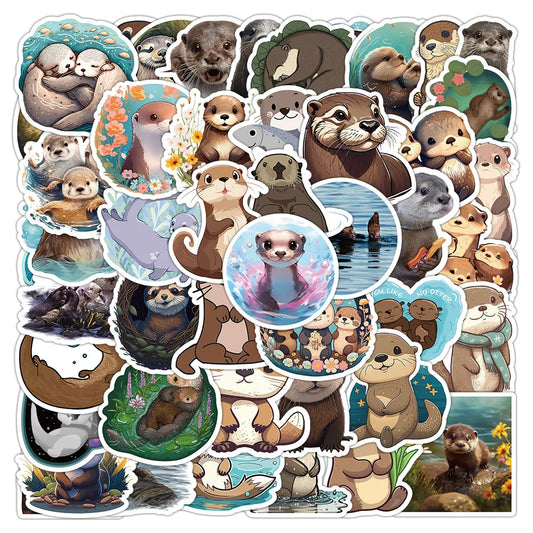 Otter Cartoon Stickers Waterproof Decorative Kids Toys 10/30/50pcs