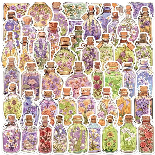 Kawaii Flower Stickers Set: DIY Scrapbooking Supplies
