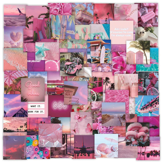 Pink Aesthetic Girl Stickers Set - Scrapbook, Laptop, Phone, Car Decoration