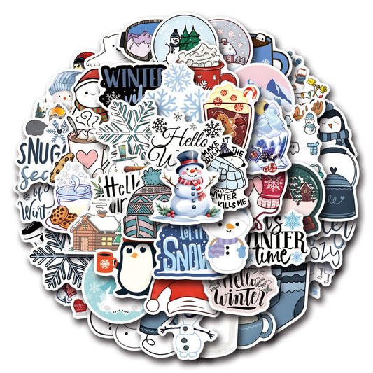 Cartoon Christmas Stickers Decals for Fridge Luggage Notebook Phone Suitcase Bike Kids Toys
