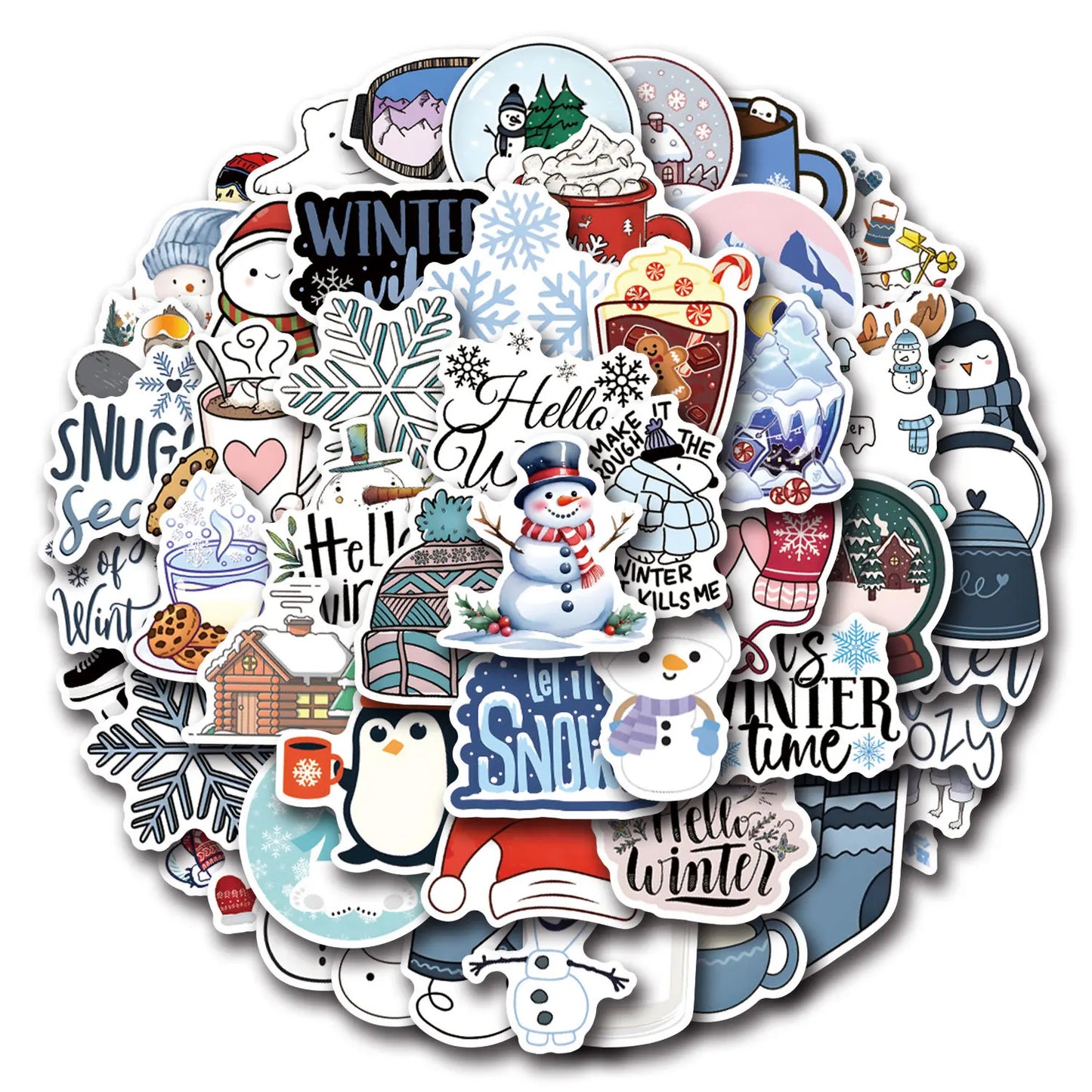 Cartoon Christmas Stickers Decals for Fridge Luggage Notebook Phone Suitcase Bike Kids Toys