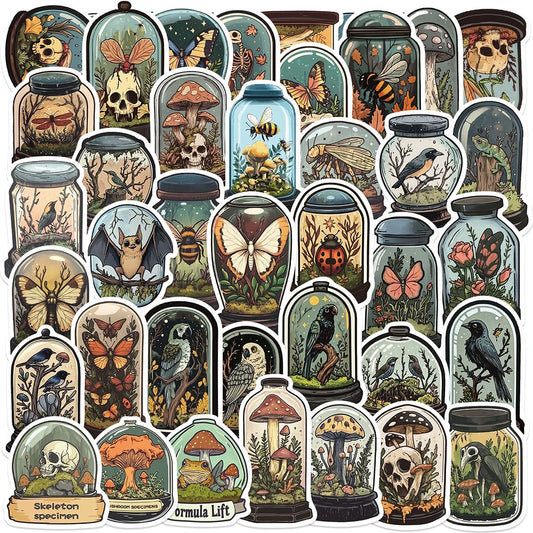 Vintage Animal Specimen Stickers Decals Waterproof for Skateboard Laptop Phone Luggage Kids Toys