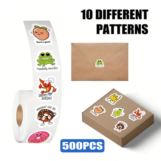 500pcs Kids Reward Stickers Roll - Cute Animal Patterns, Teacher Supplies, Child Gift