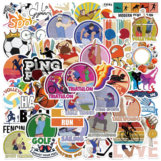50PCS Sports Stickers Skateboard Car Luggage Motorcycle Laptop Phone Decals Graffiti