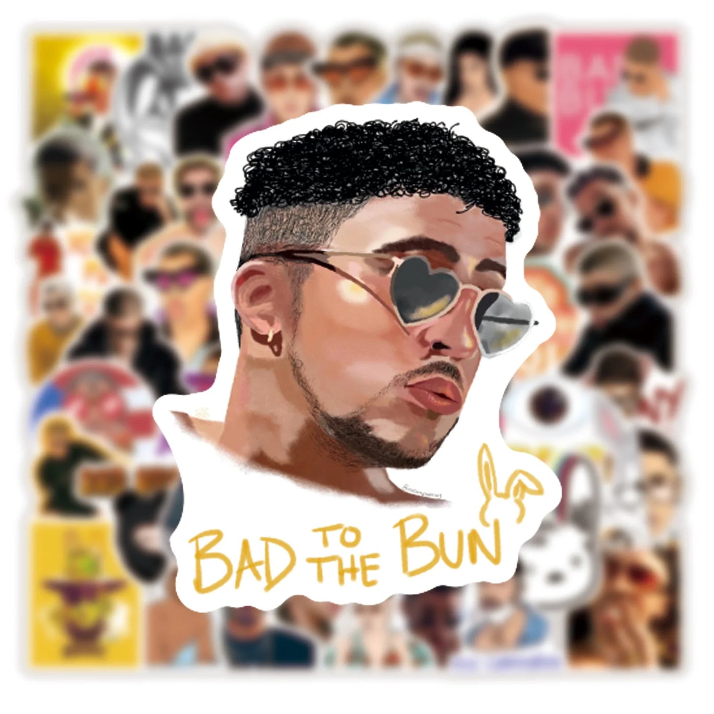 10/30/50pcs Pop Singer Bad Bunny Graffiti Sticker Scrapbook Kids Toys Pvc Laptop Waterproof Notebook Trolley Cool Decal Stickers