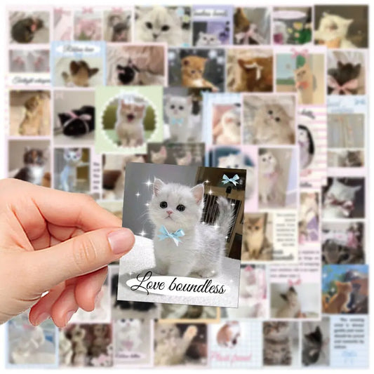 10/50pcs Cute Ballet Cat MEME Stickers Ins Style PVC Waterpoof Decals DIY Laptop Phone Luggage Stationary Kawaii  Animal Sticker