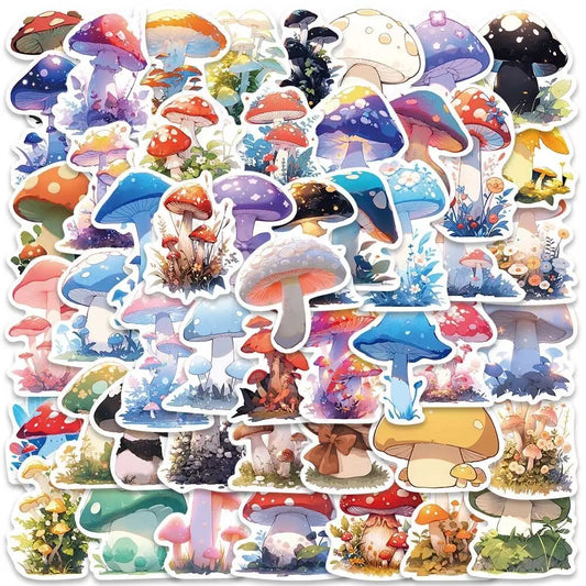 10/50pcs Cute Cartoon Color Magic Psychedelic Mushroom Stickers DIY Scrapbook Notebook Phone Laptop Luggage Car Sticker Toy