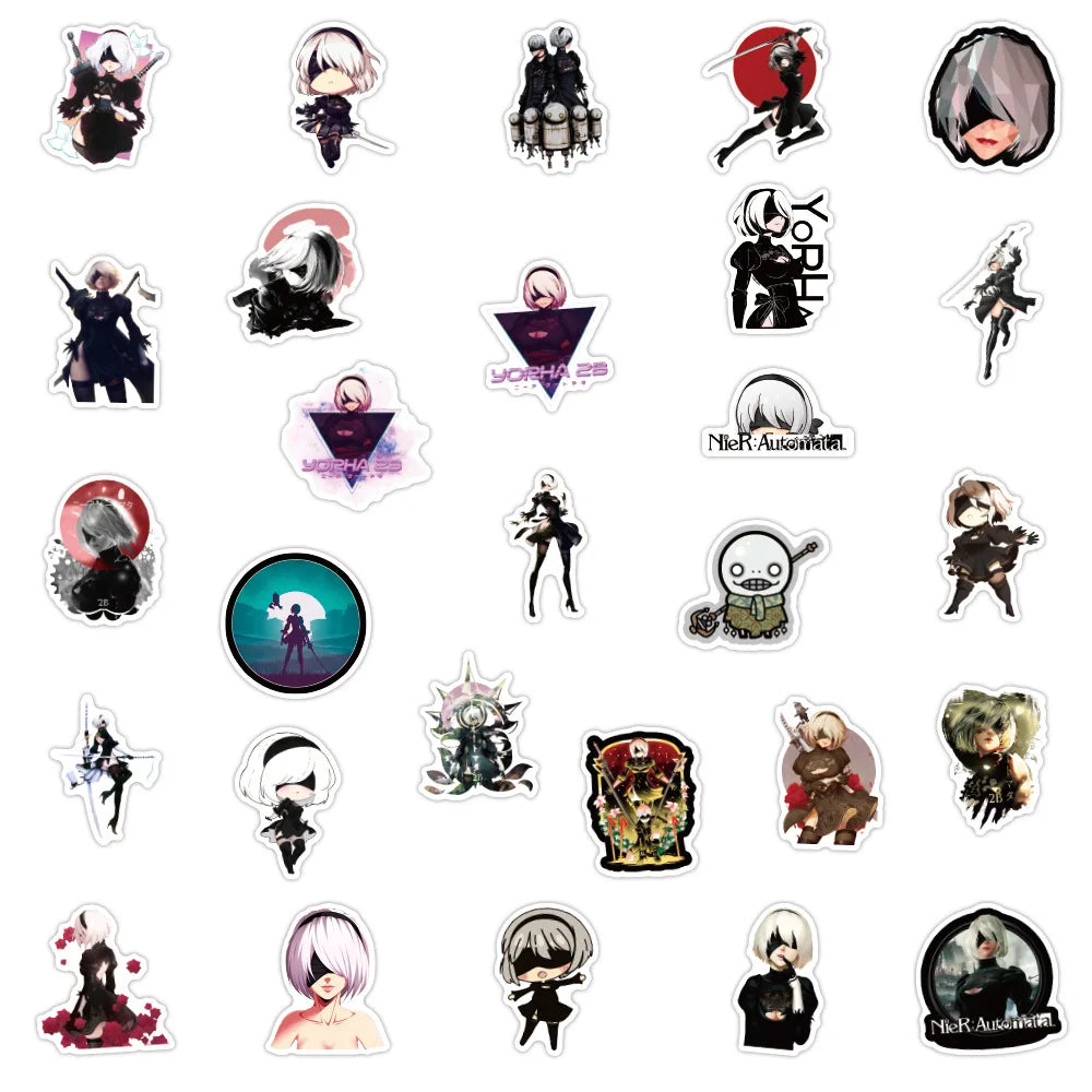 10/30/50PCS Anime NieR Automata Game Graffiti Stickers Decals Waterproof Phone Motorcycle Bike Bumper Sticker DIY Toys For Kids