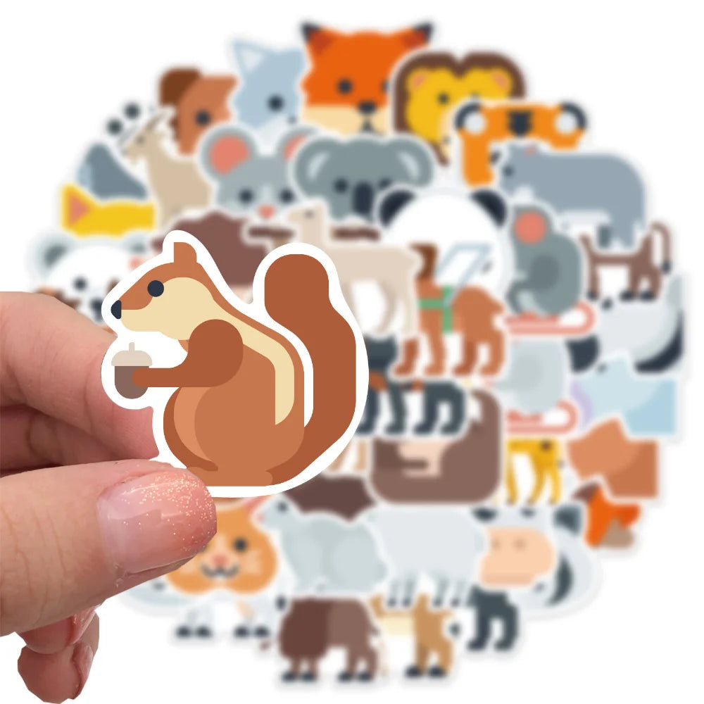 10/52Pcs Cute Cartoon Animal Stickers Motorcycle Luggage Guitar Skateboard Cool Graffiti Sticker for Kid Decal Toys Gift