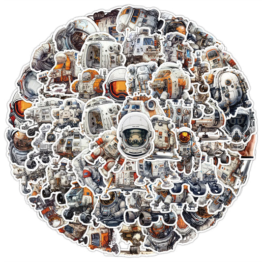Astronaut Cartoon Stickers - Waterproof PVC for Skateboard, Notebook, DIY Decor (10/30/50PCS)