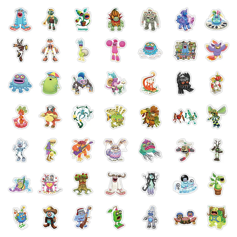 10/30/50PCS My Singing Monster Stickers Game Cute Cartoon Decals Toy DIY Notebook Laptop Phone Skateboard Car Kids Sticker Gift