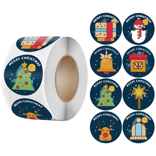 Christmas Gift Box Stickers: 100-500Pcs Round Labels