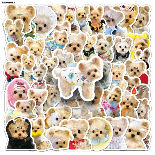 Yorkshire Terrier Dog Stickers Pack - Cute Kawaii Animal Decals for Kids, Laptop, Luggage