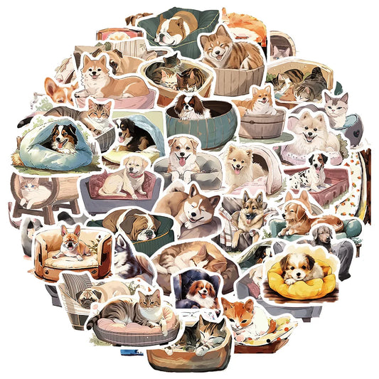 Cartoon Animal Stickers for Laptop, Luggage, Car, Fridge - 10/30/50pcs Vinyl Decals